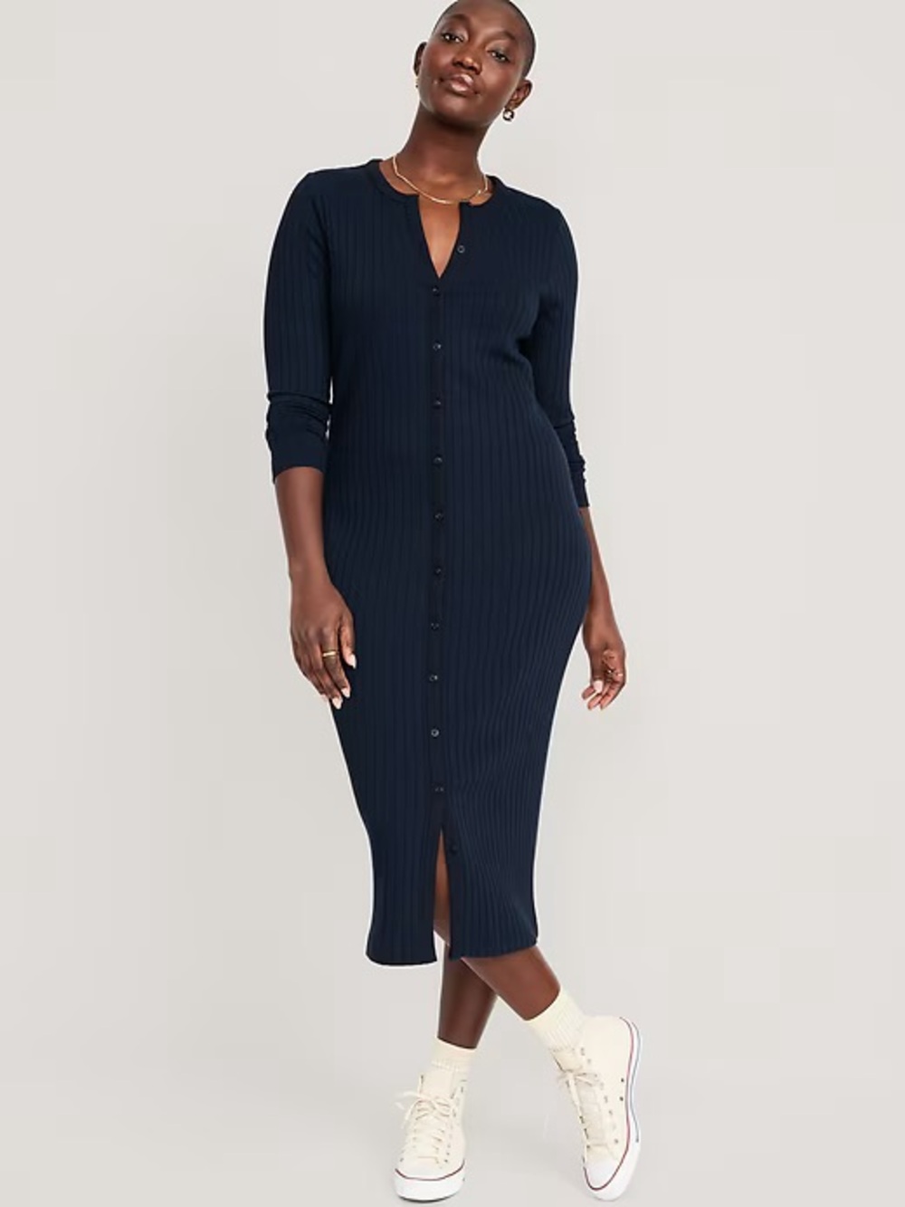 Old Navy Fitted Ribbed Midi Dress - Small - New